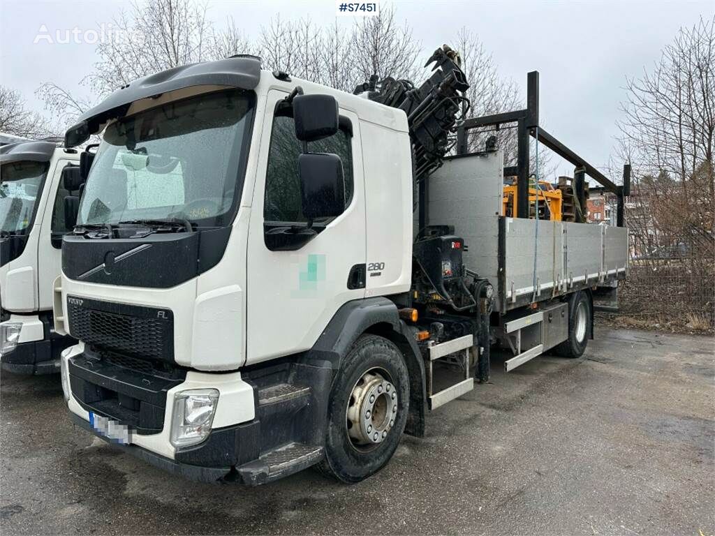 شاحنة مسطحة Volvo FL 280 4x2 Crane truck with HIAB XS 144 E-5 crane