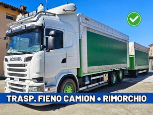 صندوق خلفي مغطى Scania R560 AUTOTRENO TRASPORTO FIENO/FORAGGIO + العربات المقطورة صندوق خلفي مغطى