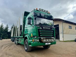 شاحنة نقل الأخشاب Scania R R 580 + العربات المقطورة شاحنة نقل الأخشاب