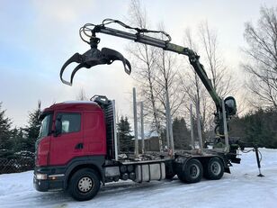 شاحنة نقل الأخشاب SCANIA R480, 6x4 + LOGLIFT CRANE